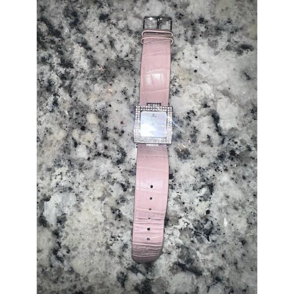 Vintage Swarovski Crystal Ladies Watch Square Mother of Pearl Face Swiss EUC - Picture 2 of 11